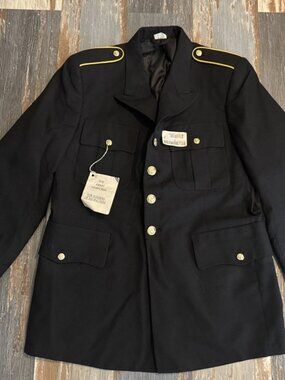 Vintage US Army Blue Dress Coat 450 Poly/Wool Uniform Mens 40R Classic NEW